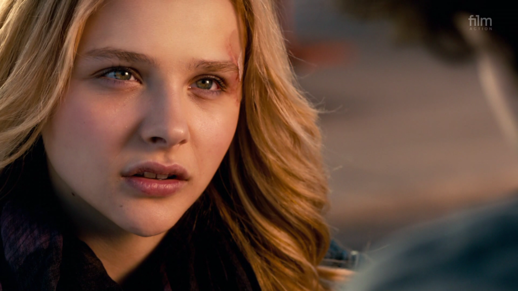 Close up of Chloë Grace Moretz as Hit Girl in Kick Ass 2