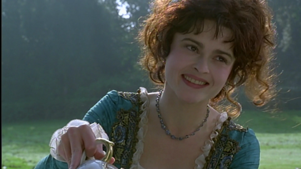 Helena Bonham Carter in Twelfth Night, pouring tea