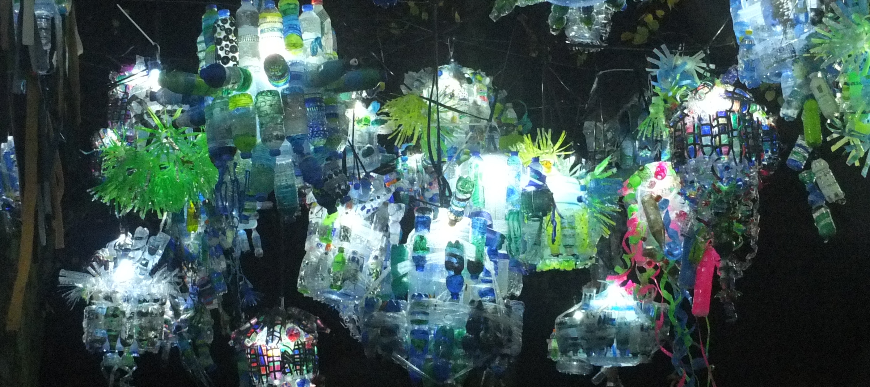 Installation out of plastic bottles at Glow Eindhoven 2015.